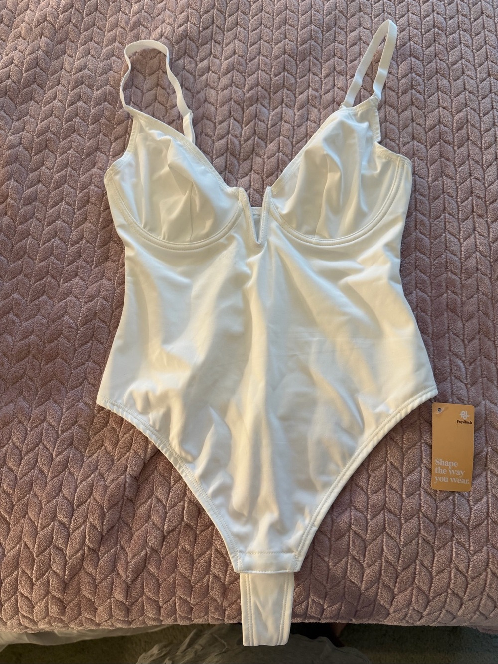 White Underwire Bodysuit Shapewear for Women